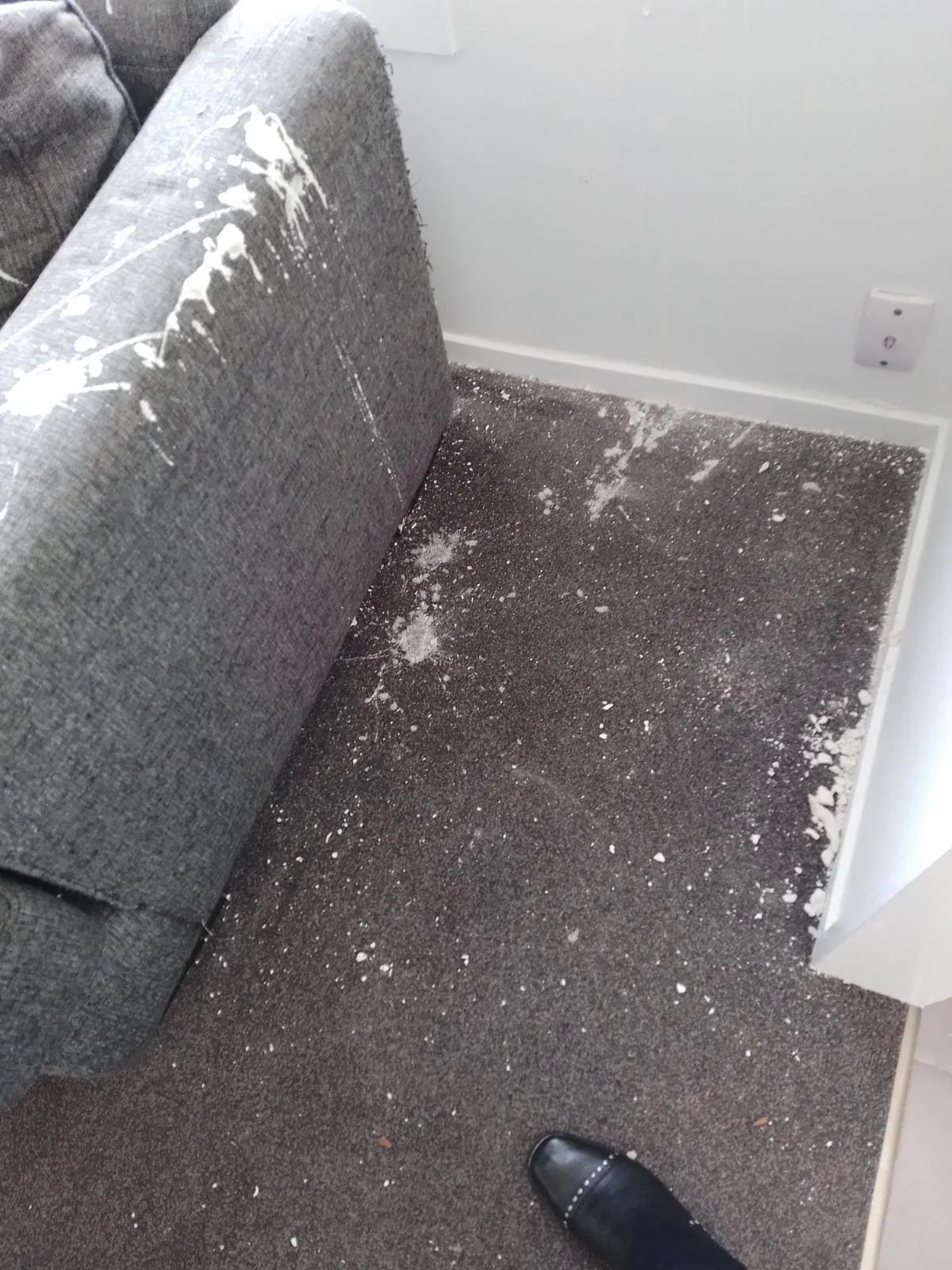Stained carpet before professional carpet cleaning in Christchurch