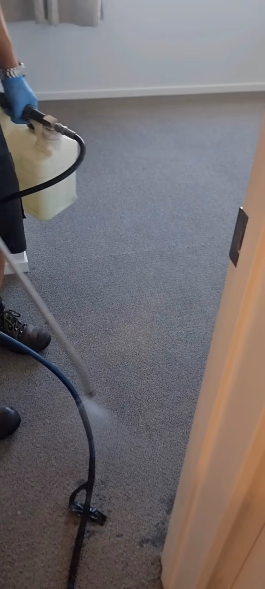 Professional carpet cleaning in a Christchurch bedroom
